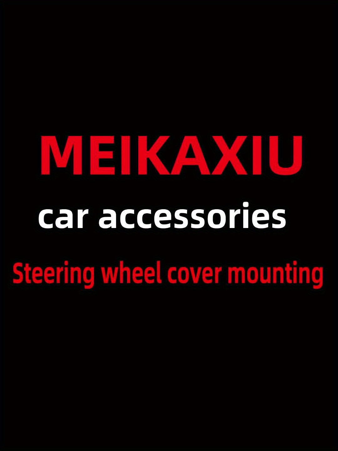MEIKAXIU 3D Embroidered Crystal Carbon Fiber Steering Wheel Cover - 1pc Universal Fit for 14.5-15 Inch - Unisex, Available in Black, Red, Pink, Blue, Beige, Gray