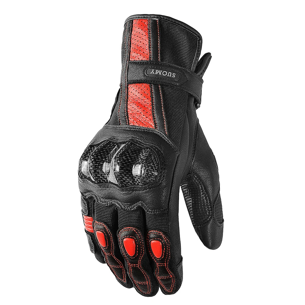 SUOMY Motorcycle Gloves Leather Full Finger Racing Gloves Man Women Outdoor Sports Protection Riding Gloves Touch Screen