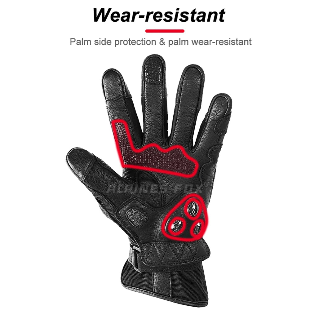SUOMY Motorcycle Gloves Leather Full Finger Racing Gloves Man Women Outdoor Sports Protection Riding Gloves Touch Screen