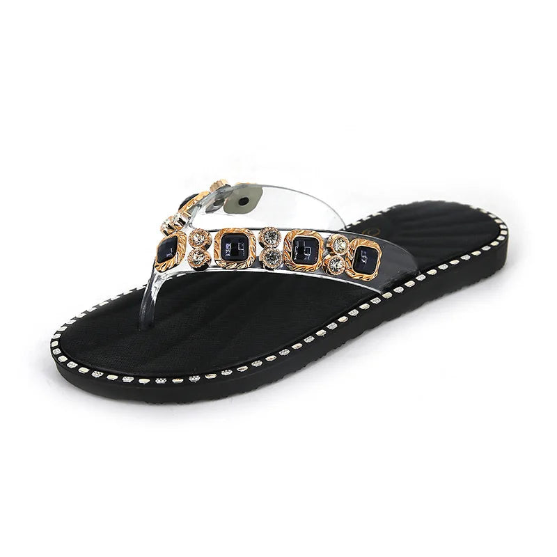 Wholesale Price Flipflops Summer Ladies Flip-Flops Slippers Women Beach Diamond Slippers Flat Sandals