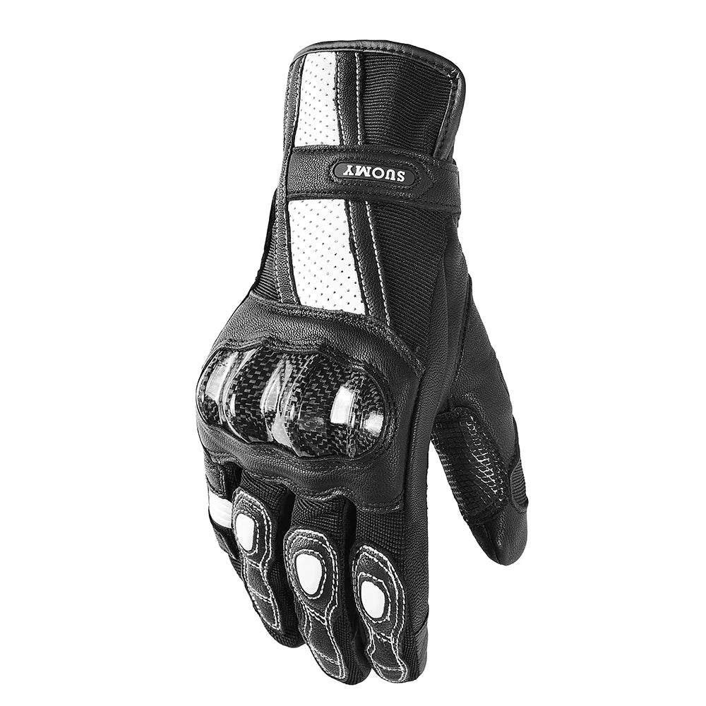 SUOMY Motorcycle Gloves Leather Full Finger Racing Gloves Man Women Outdoor Sports Protection Riding Gloves Touch Screen
