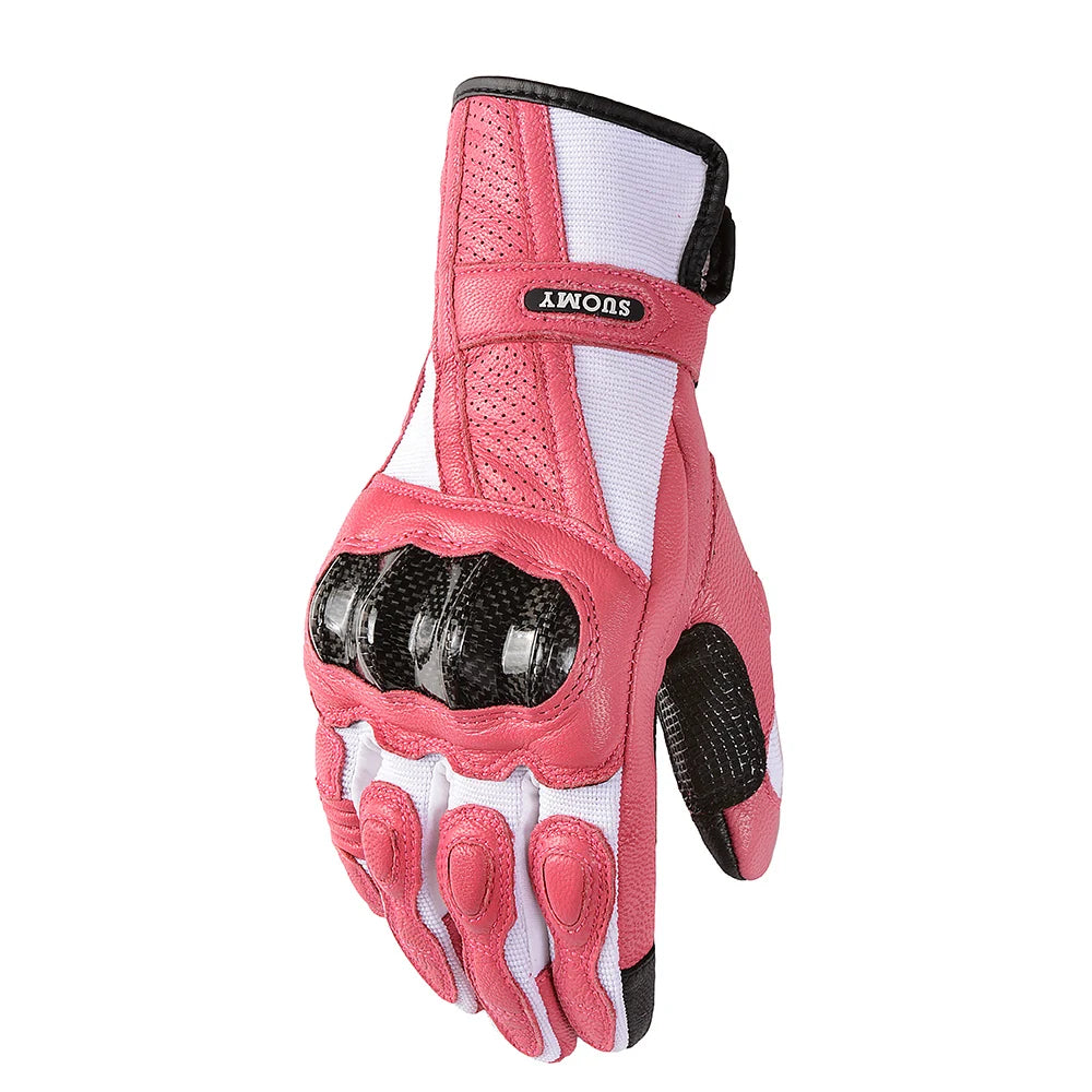 SUOMY Motorcycle Gloves Leather Full Finger Racing Gloves Man Women Outdoor Sports Protection Riding Gloves Touch Screen