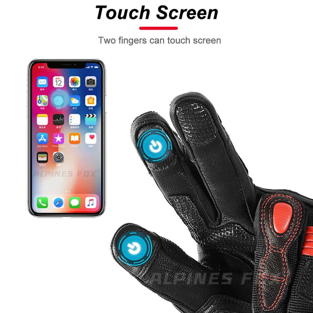 SUOMY Motorcycle Gloves Leather Full Finger Racing Gloves Man Women Outdoor Sports Protection Riding Gloves Touch Screen