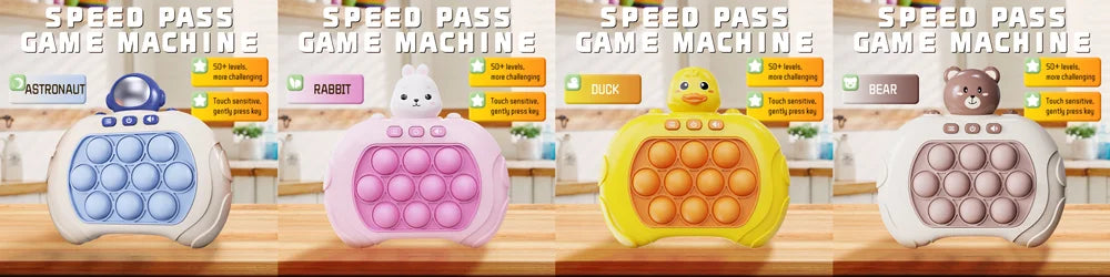 Electronic Quick Push Bubble Game Handle Toys Pop Up Light Fidget Fun Puzzle Anti-Stress Game Machine Toy Gifts For Kids Adults