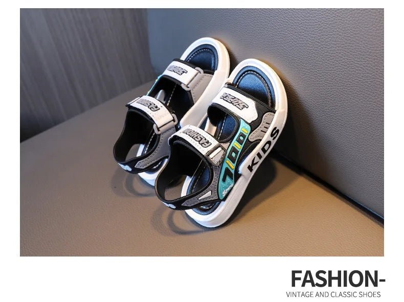 2025 New Arrival Kids' Sandals - Korean Style Super Cute Cartoon Soft-Sole Outdoor Anti-Slip Sandals with Velcro for Boys