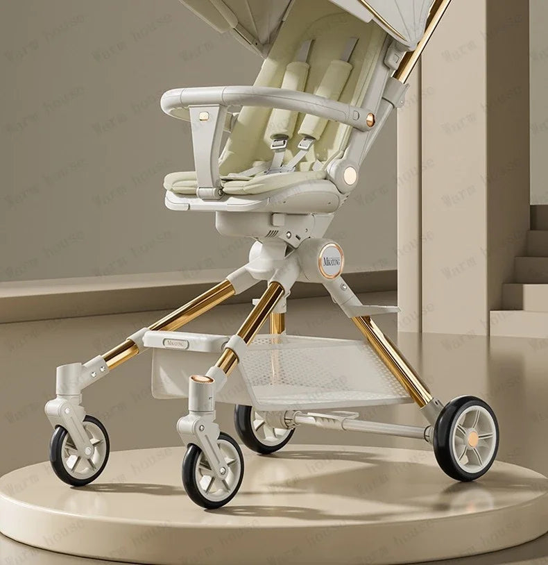 Lightweight High-view Baby Stroller Seat Can Be Rotated,Backrest Can Be Adjusted,Push Rod Can Be Adjusted Portable Baby Stroller
