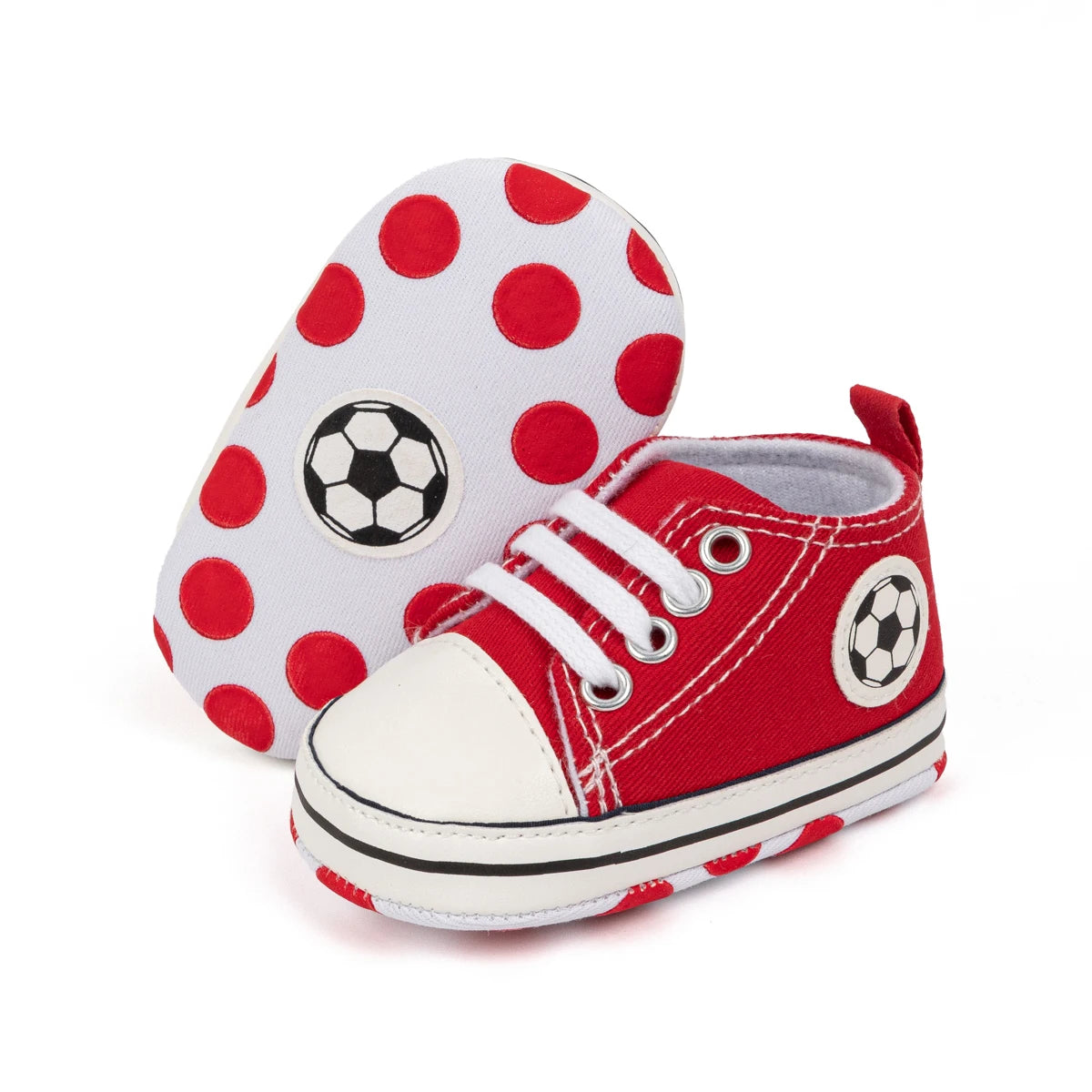 High Tops Baby Soccer First Walkers Classic Canvas Casual Sneakers Cotton Soft Anti-slip Sole Fashion Versatile Sports Style