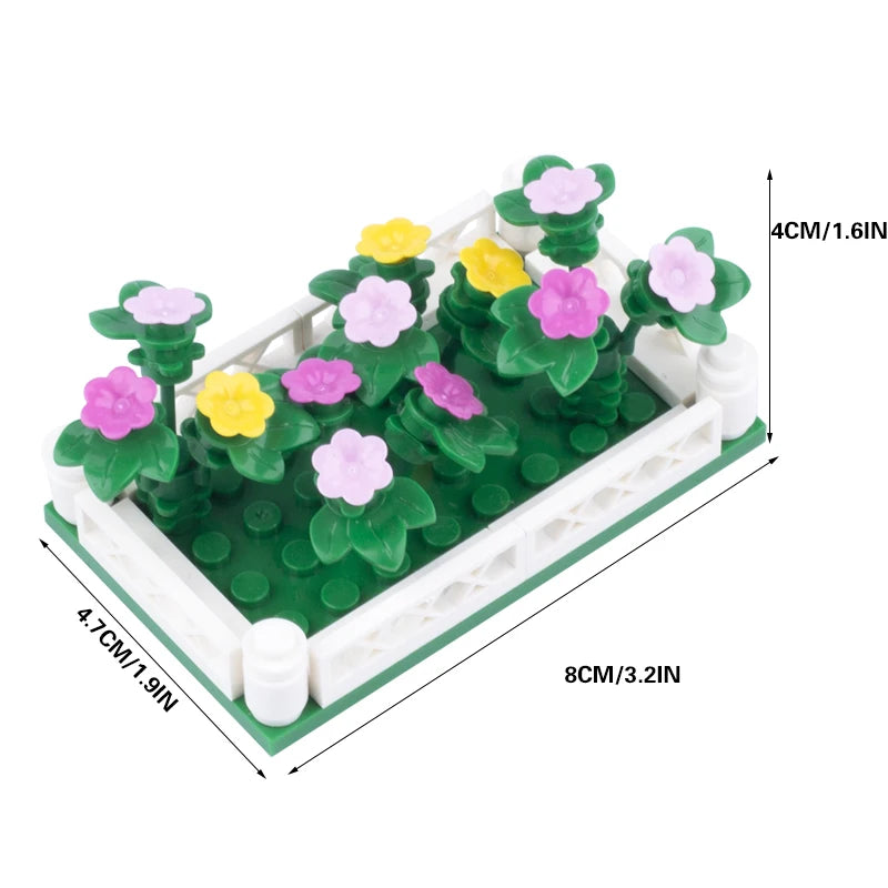 MOC City Steet View Pizza Cart Coffee Shop Newsstand Building Blocks Kit Toilet Park Flower Bed Pizzeria Trash Can Bricks Toys