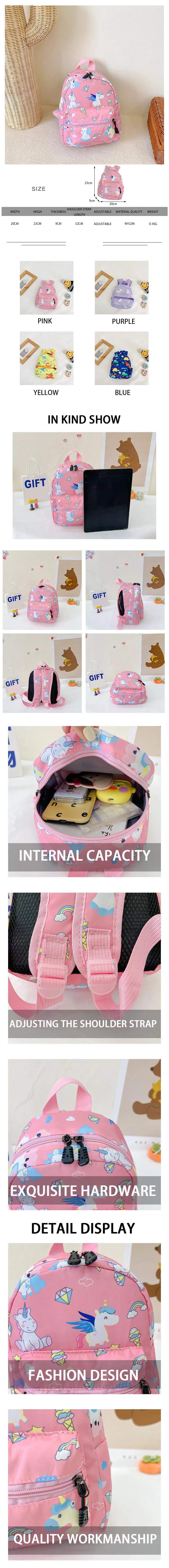 1 PCS New Kids Backpack School Bag Cute Animal Print Backpack