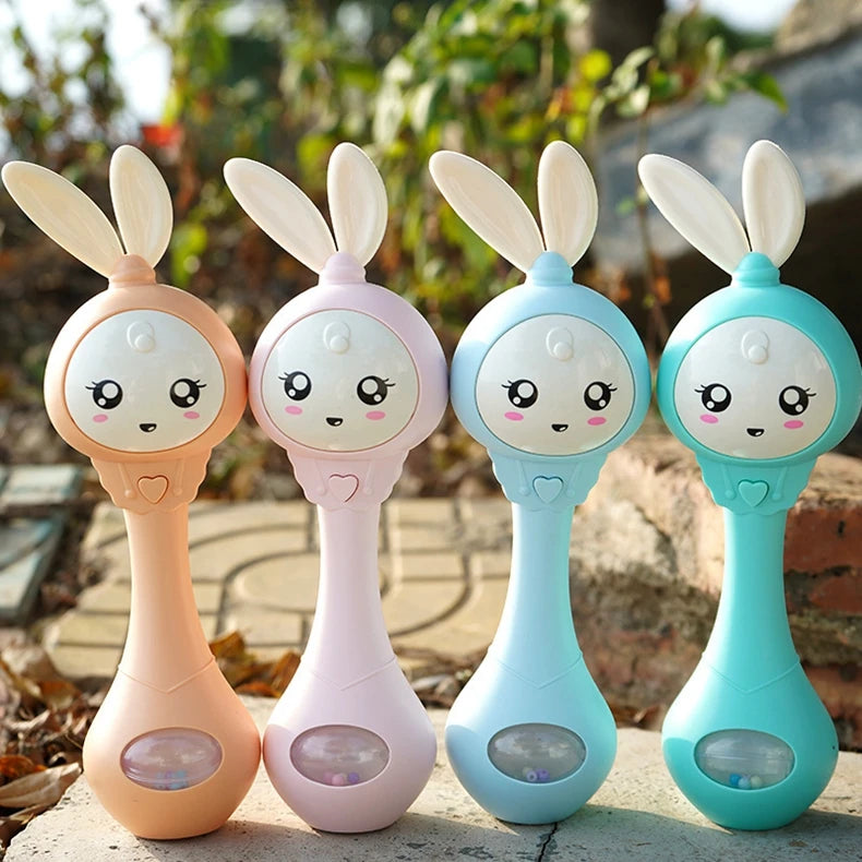 Music and Shine Rattle Toys Rabbit Intelligent Baby Rattles Smart Bunny Smarty Media Smart Shake Newborn Early Educational Toy