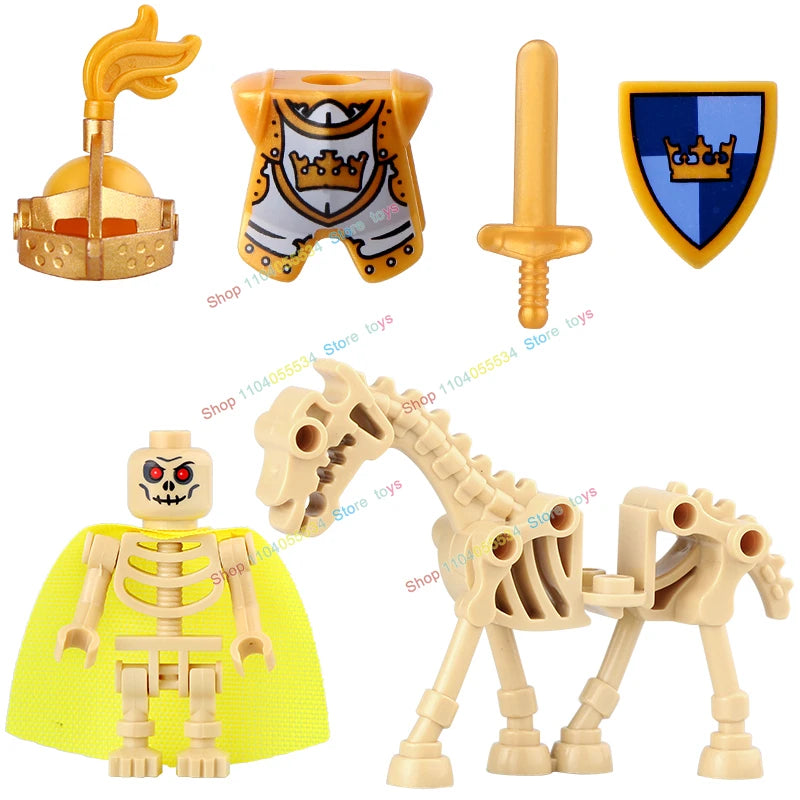 AX9815 AX9816 Medieval Knight Skeleton Knight Shield Spear Armor Building Block bricks Weapons Accessories Puzzle Toys
