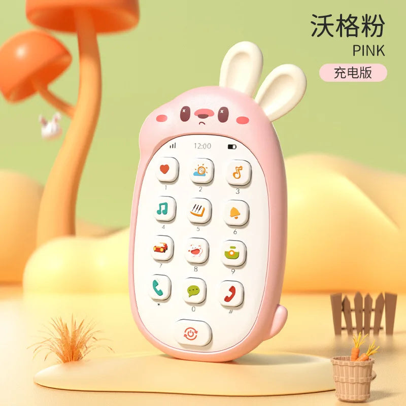 Simulation Baby Phone Music Sound Telephone Sleeping Soothing Early Educational Montessori Toys for Toddler Fake Phone for Kids