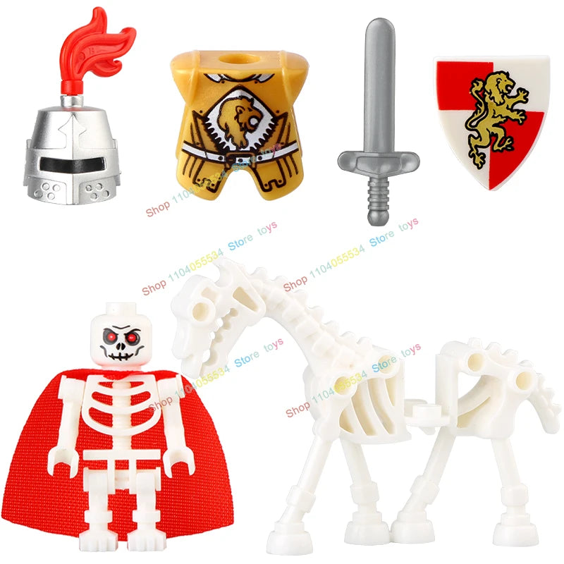 AX9815 AX9816 Medieval Knight Skeleton Knight Shield Spear Armor Building Block bricks Weapons Accessories Puzzle Toys