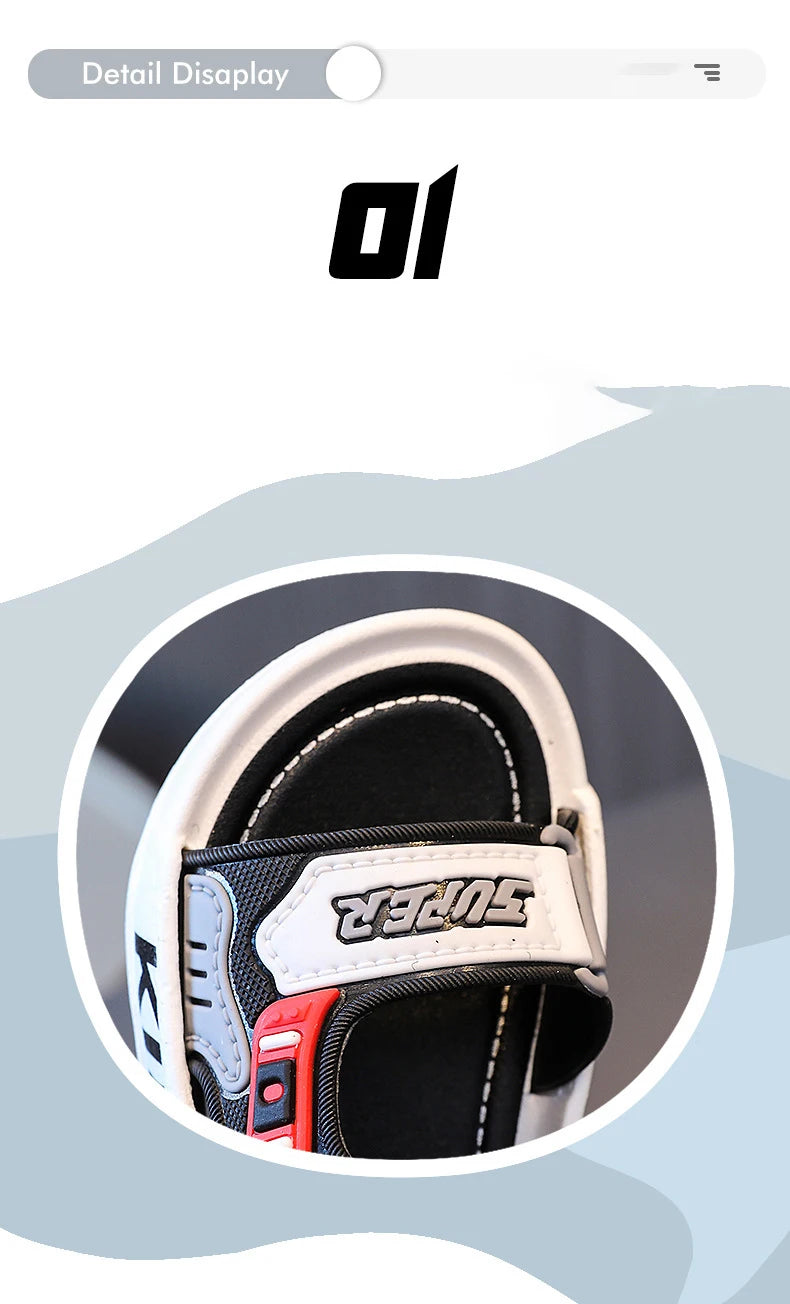 2025 New Arrival Kids' Sandals - Korean Style Super Cute Cartoon Soft-Sole Outdoor Anti-Slip Sandals with Velcro for Boys