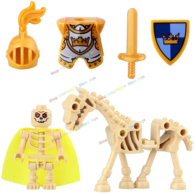AX9815 AX9816 Medieval Knight Skeleton Knight Shield Spear Armor Building Block bricks Weapons Accessories Puzzle Toys
