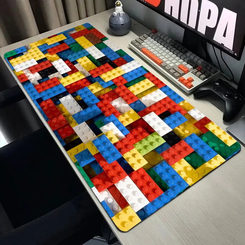 Large Mouse Pad Design-Legos Desk Mouse Pad Cute HD Desk Pad Extended Gaming Keyboard Mats Large XXL Gamer Mousepad 90x40