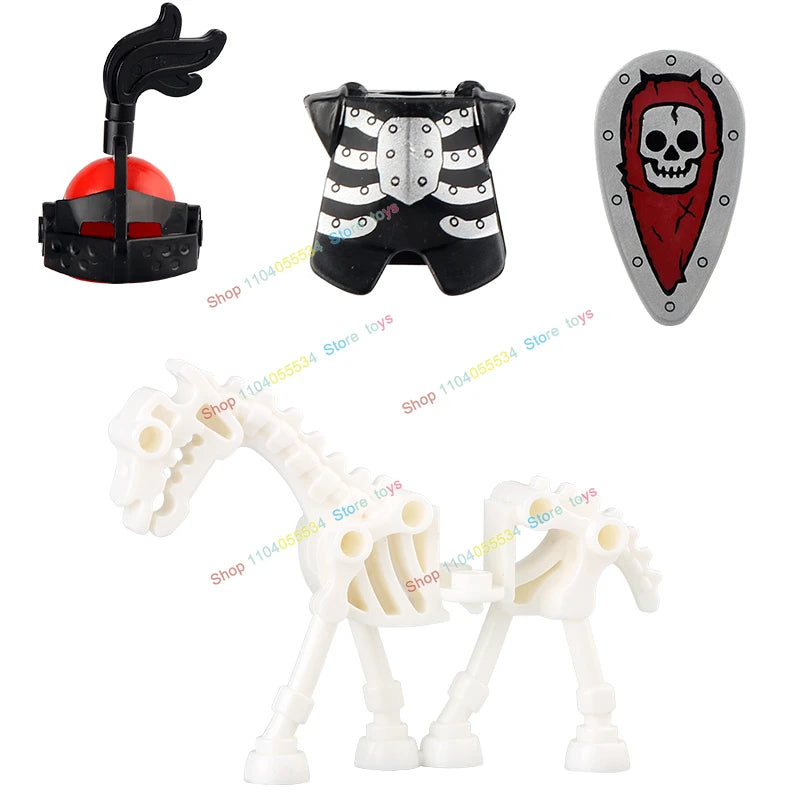 AX9815 AX9816 Medieval Knight Skeleton Knight Shield Spear Armor Building Block bricks Weapons Accessories Puzzle Toys