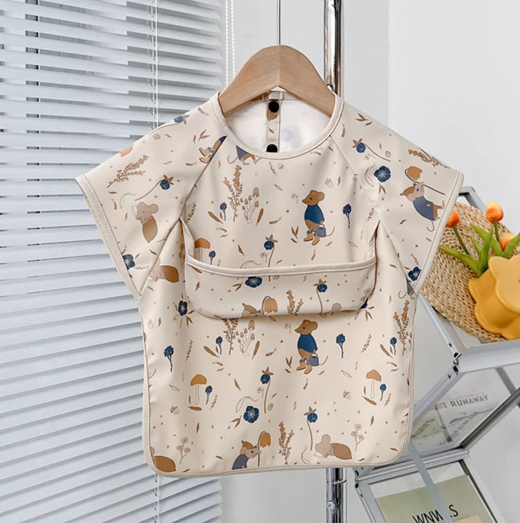 Cute Baby Bibs Toddler Baberos Bavoir Waterproof Long Sleeve Apron Cartoon Animals Children Feeding Smock Bib Baby Stuff 0-5Y