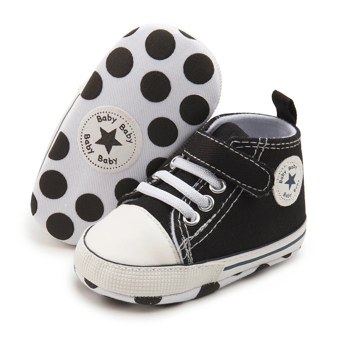 High Tops Baby Soccer First Walkers Classic Canvas Casual Sneakers Cotton Soft Anti-slip Sole Fashion Versatile Sports Style