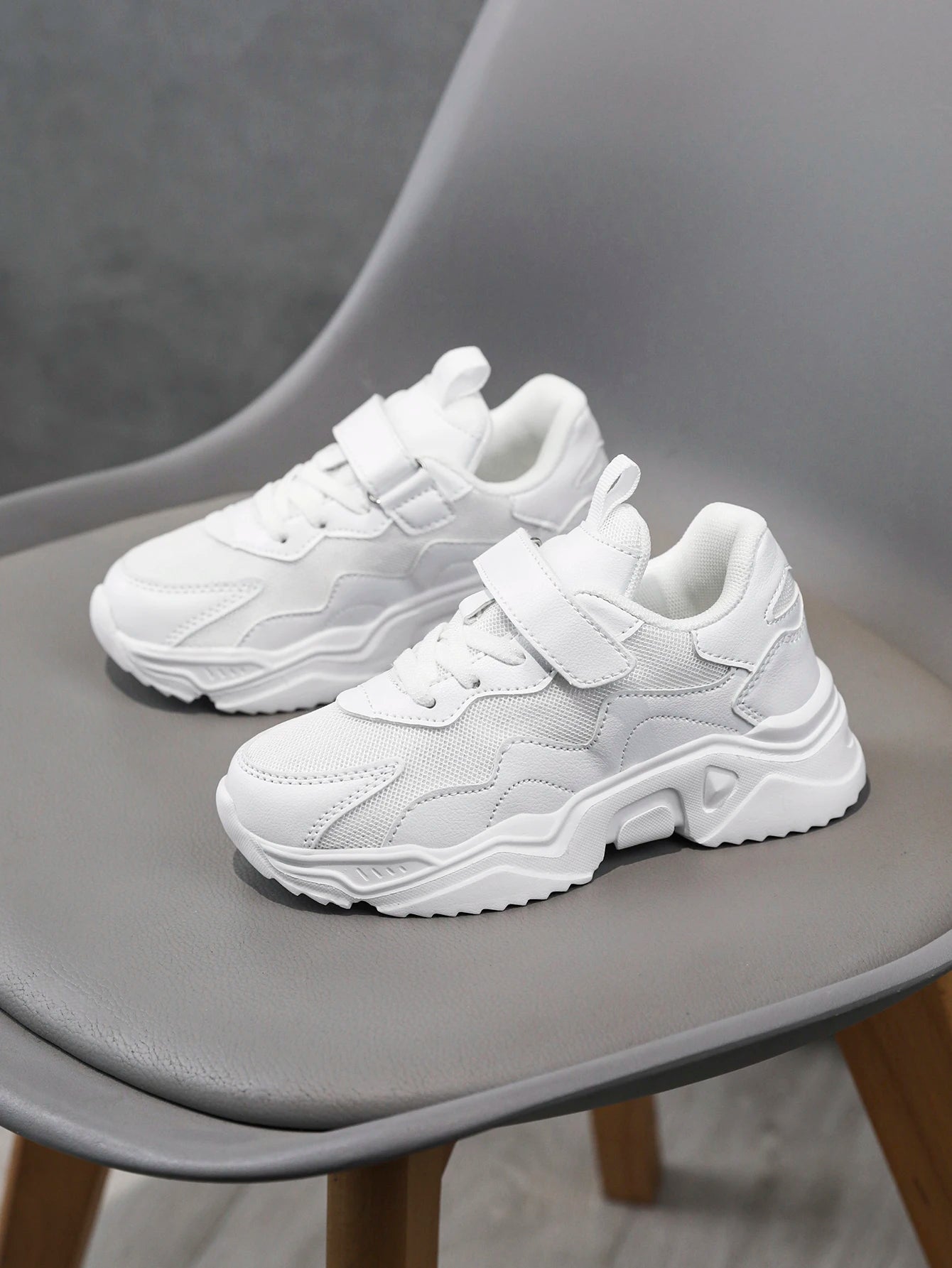 Children's Classic Casual Style Casual Sports Shoes, Light Wear-Resistant Breathable Plaid Running Shoes, Boys' Girls' Outdoor