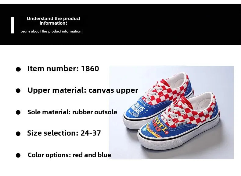 Children's Canva Shoes 2023 New Chessboard Pattern Baby Soft Sneakers High Aesthetic Value One-Step Walking Shoes Summer Casual