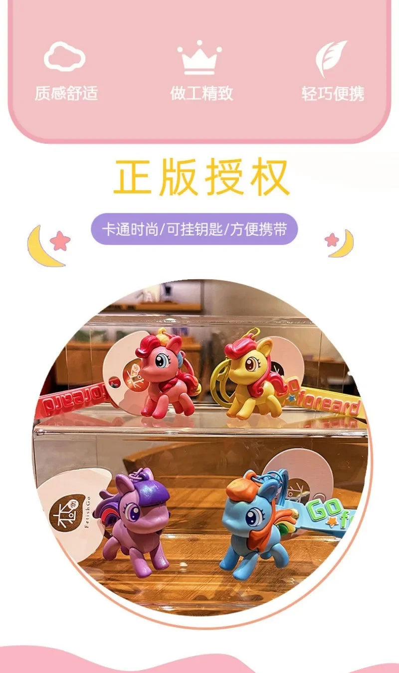 My Cartoon Little Pony Cute Keychain Children Fashion Jewellery Backpack Pendant Decoration Metal Key Ring Children Gifts