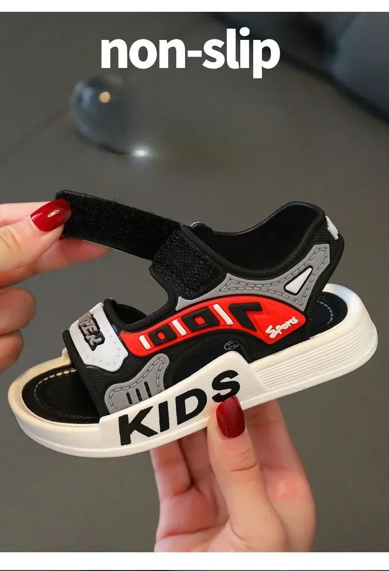 New Summer Children Sandal Boy Cute Cartoon Shoe Non Slip Kid Student Outdoor Beach Sandal for Non-slip Infant Baby Sports Shoes