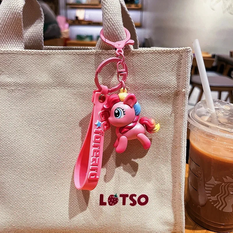 My Cartoon Little Pony Cute Keychain Children Fashion Jewellery Backpack Pendant Decoration Metal Key Ring Children Gifts