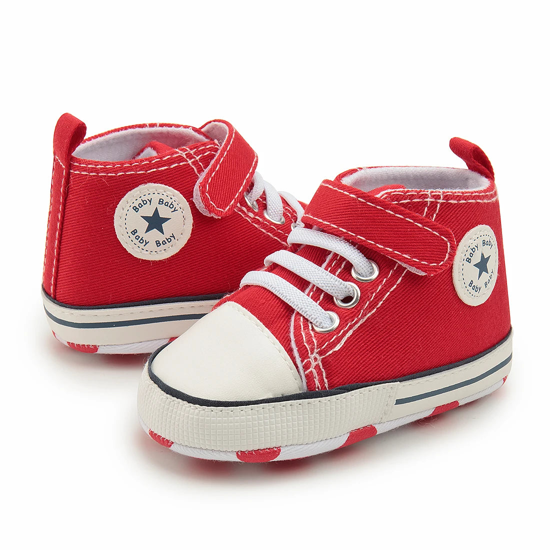 High Tops Baby Soccer First Walkers Classic Canvas Casual Sneakers Cotton Soft Anti-slip Sole Fashion Versatile Sports Style