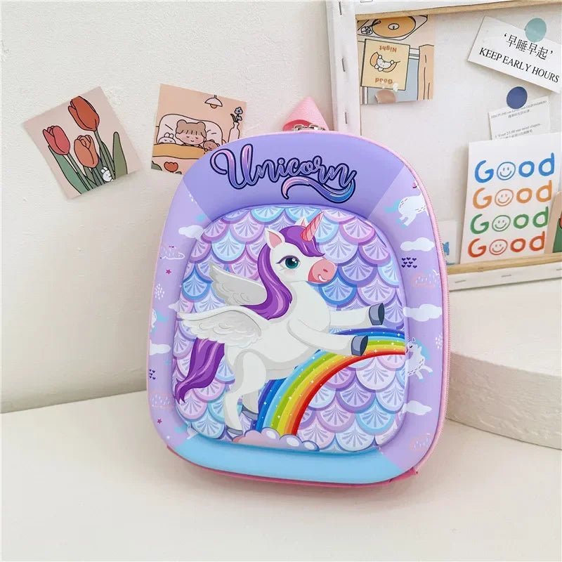 New children backpack kindergarten boys and girls cartoon animation hard shell small schoolbag small class backpack