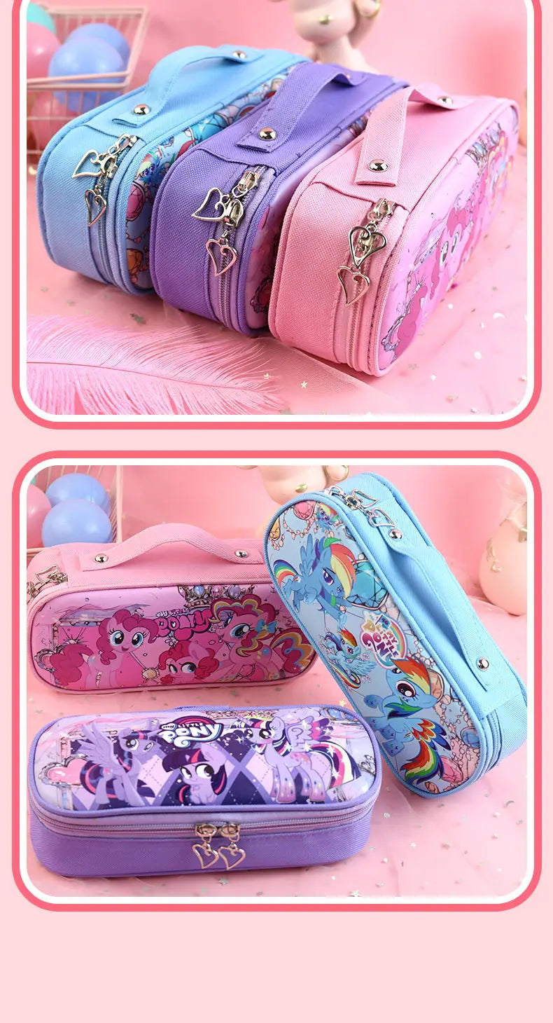 My Little Pony Twilight Sparkle Pinkie Pie Rainbow Dash Cartoon Cute Large Capacity Portable Stationery Box Password Pencil Box