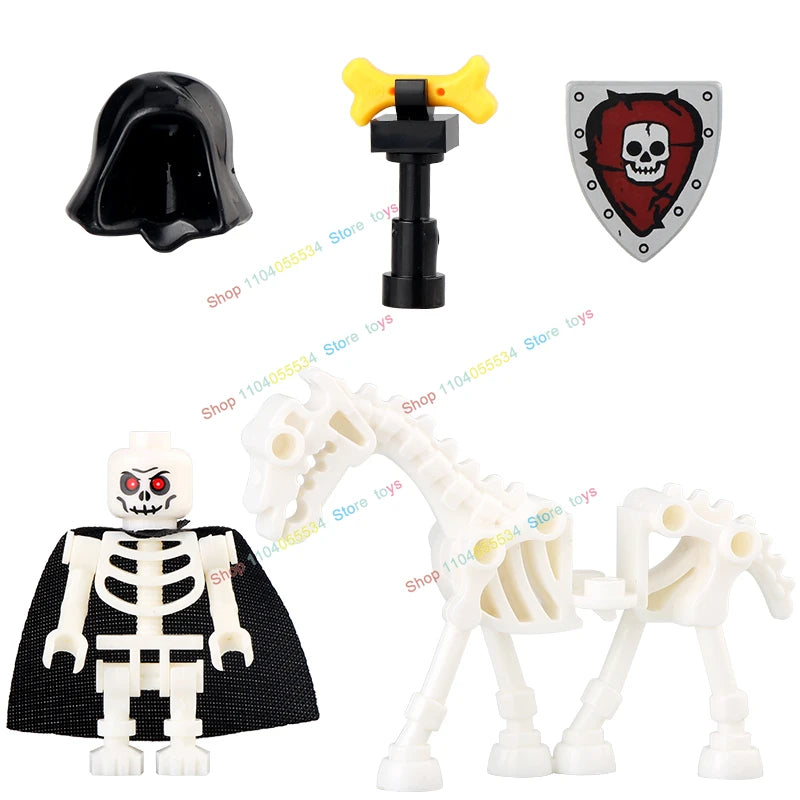 AX9815 AX9816 Medieval Knight Skeleton Knight Shield Spear Armor Building Block bricks Weapons Accessories Puzzle Toys