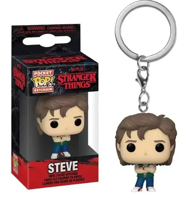 Funko Pop Pocket Pop Keychain Stranger Eleven Robin Barb Steve Dustin Key Ring Chain Model Toy Adults Children Gift Toys