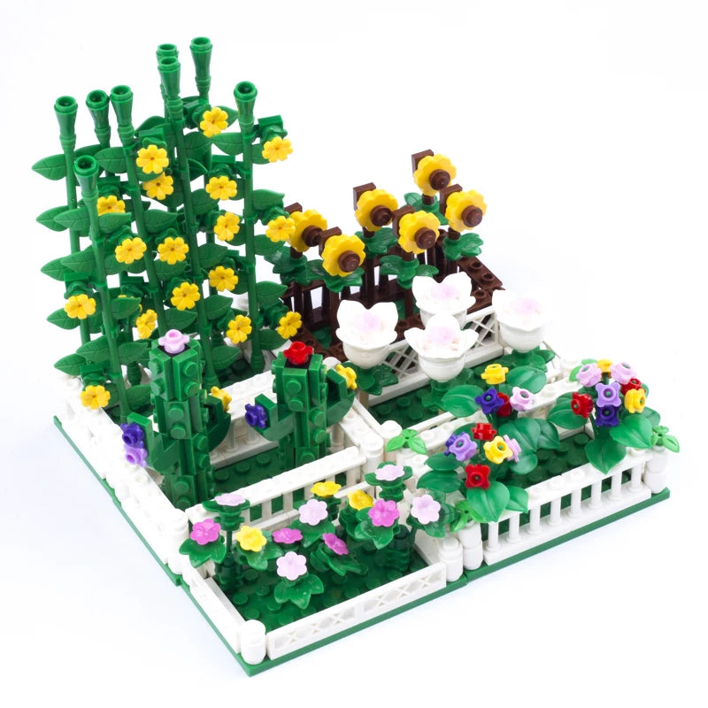 MOC City Steet View Pizza Cart Coffee Shop Newsstand Building Blocks Kit Toilet Park Flower Bed Pizzeria Trash Can Bricks Toys