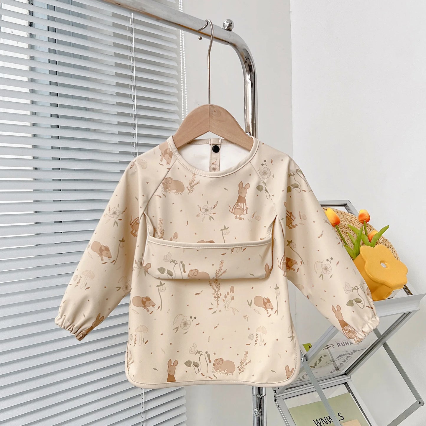Cute Baby Bibs Toddler Baberos Bavoir Waterproof Long Sleeve Apron Cartoon Animals Children Feeding Smock Bib Baby Stuff 0-5Y