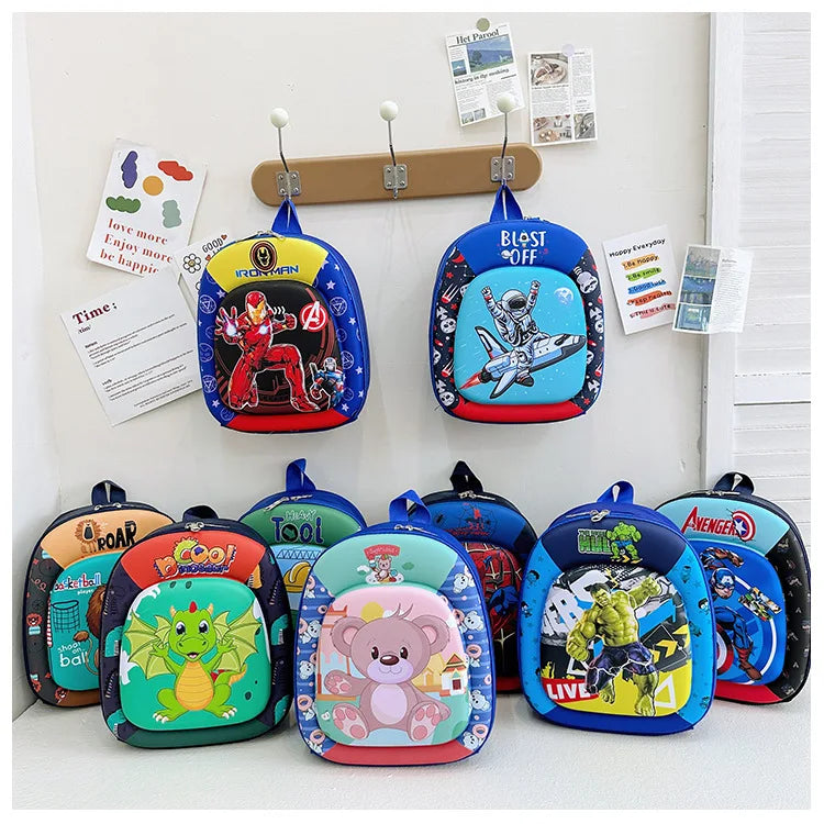 New children backpack kindergarten boys and girls cartoon animation hard shell small schoolbag small class backpack