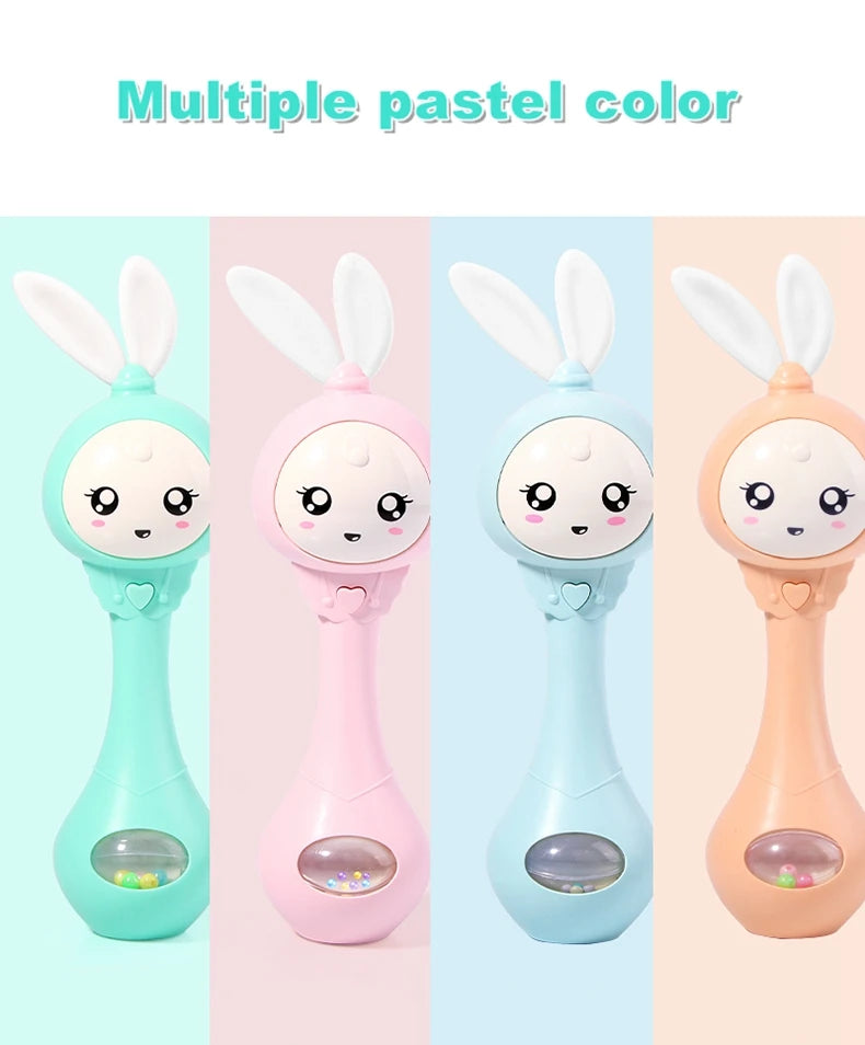 Music and Shine Rattle Toys Rabbit Intelligent Baby Rattles Smart Bunny Smarty Media Smart Shake Newborn Early Educational Toy