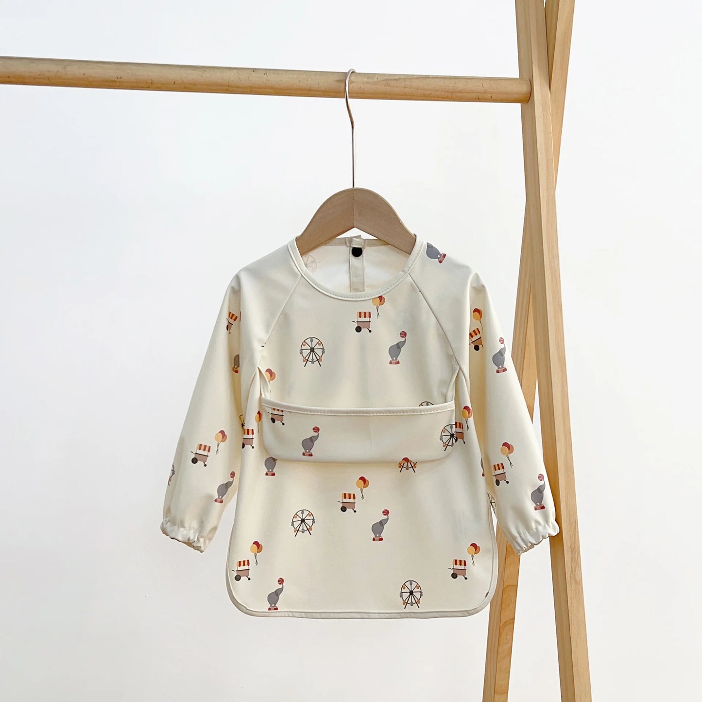 Cute Baby Bibs Toddler Baberos Bavoir Waterproof Long Sleeve Apron Cartoon Animals Children Feeding Smock Bib Baby Stuff 0-5Y