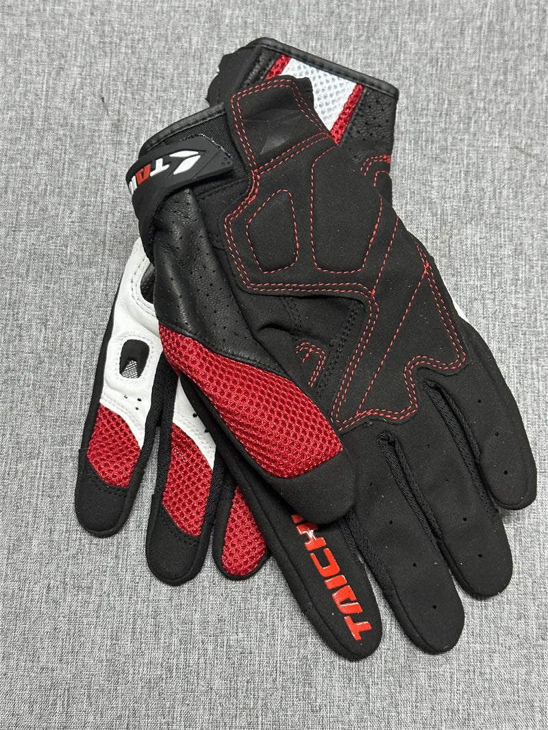 Motorcycle Gloves Genuine Leather Men's Motocross Racing Gloves RST390 391 Gloves Spring Autumn Touch Screen Guantes Moto