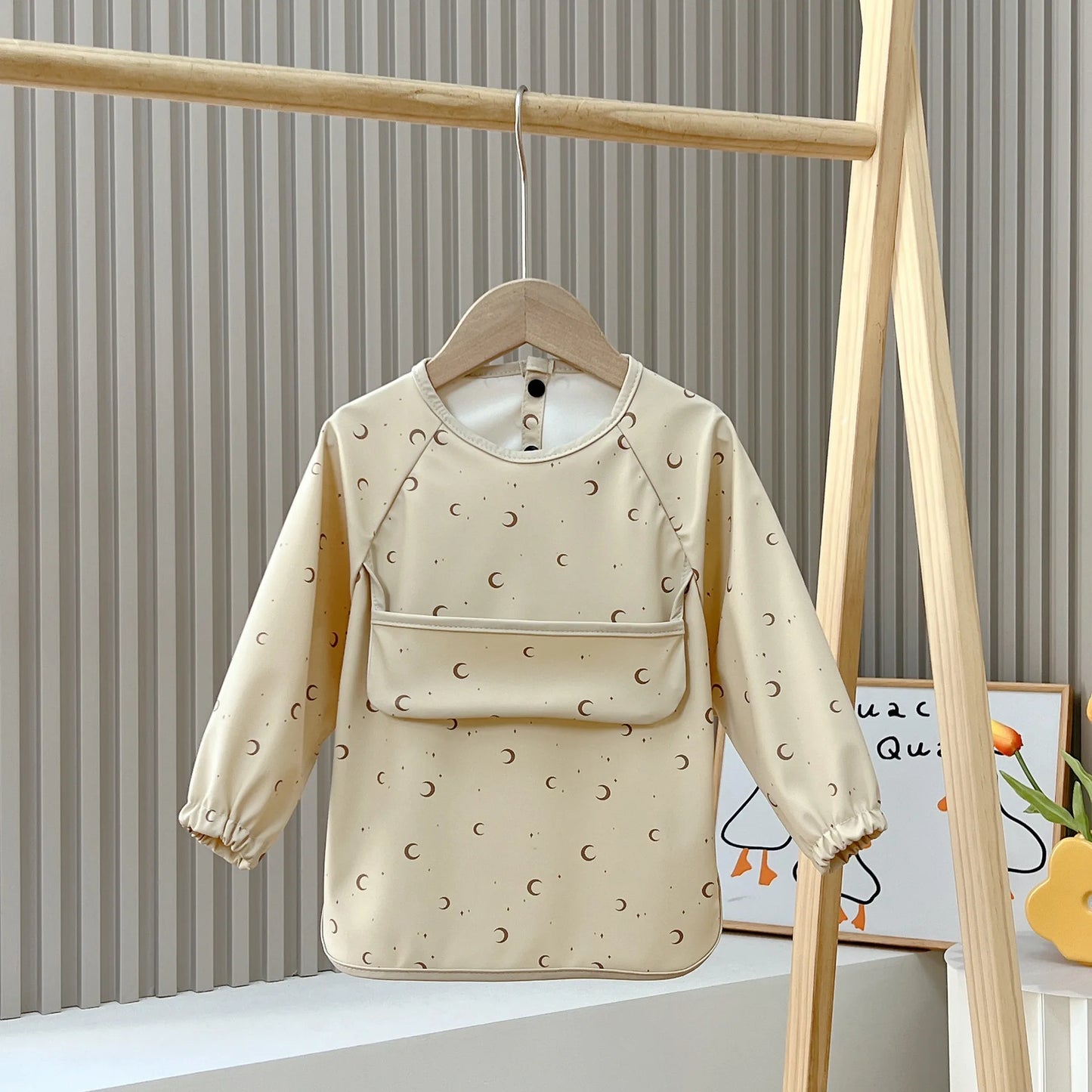 Cute Baby Bibs Toddler Baberos Bavoir Waterproof Long Sleeve Apron Cartoon Animals Children Feeding Smock Bib Baby Stuff 0-5Y