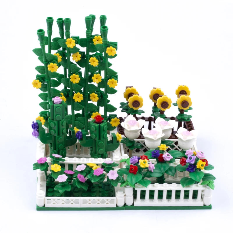 MOC City Steet View Pizza Cart Coffee Shop Newsstand Building Blocks Kit Toilet Park Flower Bed Pizzeria Trash Can Bricks Toys