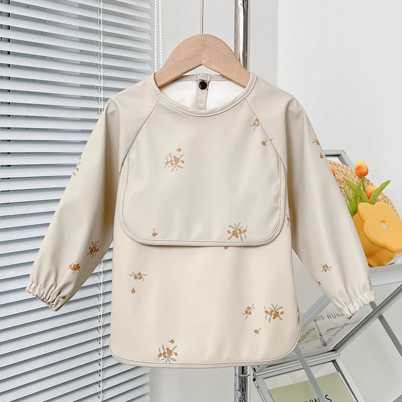 Cute Baby Bibs Toddler Baberos Bavoir Waterproof Long Sleeve Apron Cartoon Animals Children Feeding Smock Bib Baby Stuff 0-5Y