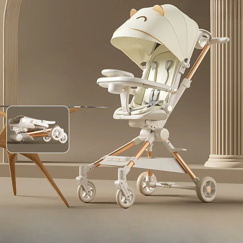 Lightweight High-view Baby Stroller Seat Can Be Rotated,Backrest Can Be Adjusted,Push Rod Can Be Adjusted Portable Baby Stroller
