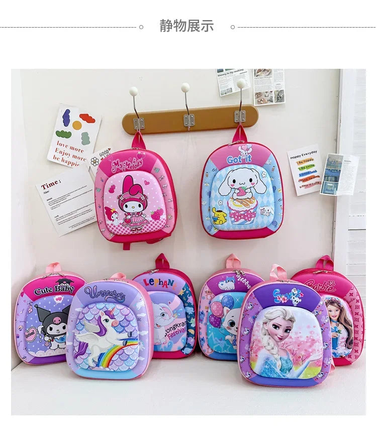 New children backpack kindergarten boys and girls cartoon animation hard shell small schoolbag small class backpack
