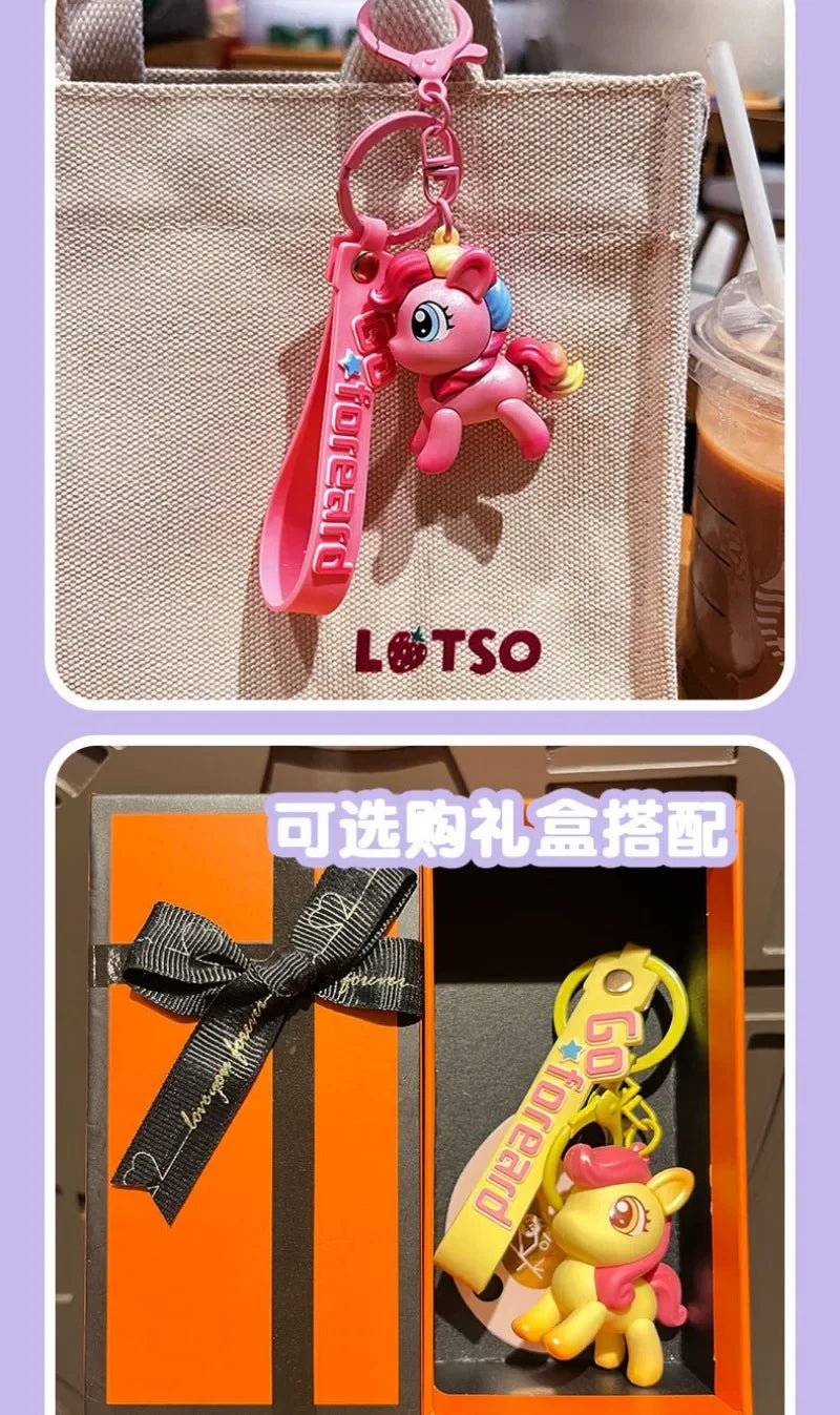 My Cartoon Little Pony Cute Keychain Children Fashion Jewellery Backpack Pendant Decoration Metal Key Ring Children Gifts