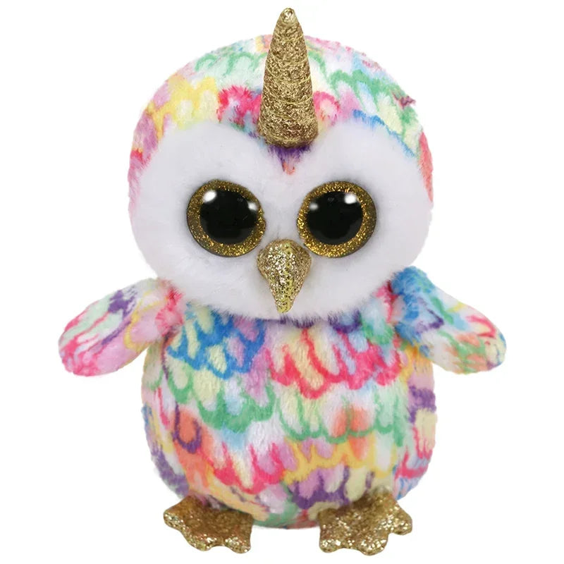 Ty Beanie Big Eyes Plush Animal Toy Unicorn Dolls Penguin Dog Owl Giraffe Ladybug Kangaroo Koala Cat Kids Christmas Gift 15cm