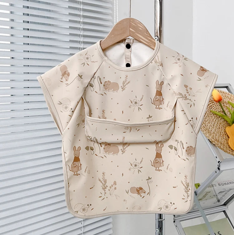 Cute Baby Bibs Toddler Baberos Bavoir Waterproof Long Sleeve Apron Cartoon Animals Children Feeding Smock Bib Baby Stuff 0-5Y