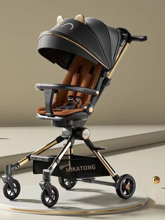 Lightweight High-view Baby Stroller Seat Can Be Rotated,Backrest Can Be Adjusted,Push Rod Can Be Adjusted Portable Baby Stroller