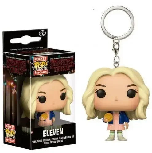 Funko Pop Pocket Pop Keychain Stranger Eleven Robin Barb Steve Dustin Key Ring Chain Model Toy Adults Children Gift Toys