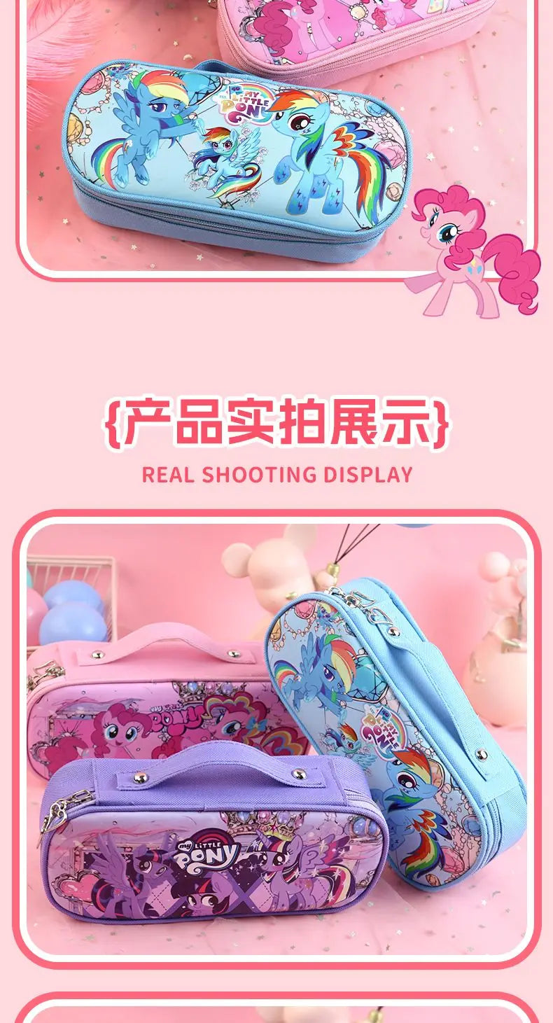 My Little Pony Twilight Sparkle Pinkie Pie Rainbow Dash Cartoon Cute Large Capacity Portable Stationery Box Password Pencil Box